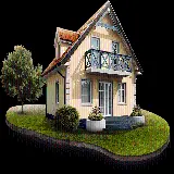 چاپ قاب موبایل و گوشی عکس سه بعدی خانه PNG