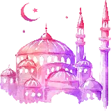 چاپ قاب موبایل و گوشی نقاشی دیدنی ماه مبارک رمضان با تم صورتی بنفش 