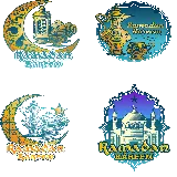 چاپ قاب موبایل و گوشی چهار نقاشی ramadan kareem در یک نمای png