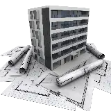 چاپ قاب موبایل و گوشی عکس ساختمان بلند همراه با نقشه به صورت PNG