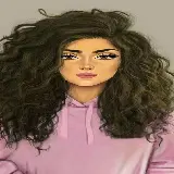 چاپ قاب موبایل و گوشی عکس دختر مو فرفری برای پروفایل 1402 با چشم های رنگی و زیبا
