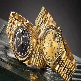 چاپ قاب موبایل و گوشی عکس فوق العاده زیبا از ست مردانه و زنانه ارزشمند رولکس مدل oyster perpetual day date کار شده با طلای زرد و الماس واقعی