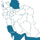 چاپ قاب موبایل و گوشی نقشه کامل ایران با دریای خزر و خليج فارس به رنگ آبی