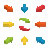 چاپ قاب موبایل و گوشی فلش با رنگ ها و جهت های مختلف PNG Arrow Graphics