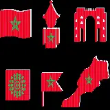 چاپ قاب موبایل و گوشی PNG بدون زمینه از پرچم مراکش به شکل های مختلف