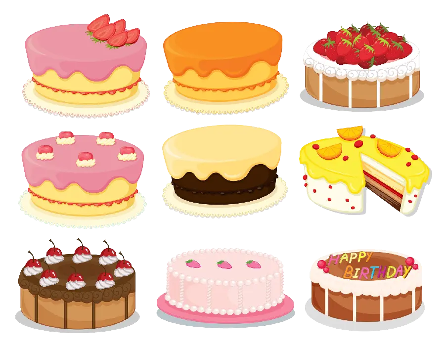 png شیک و جدید فانتزی کیک های تولد با طرح های متنوع جذاب