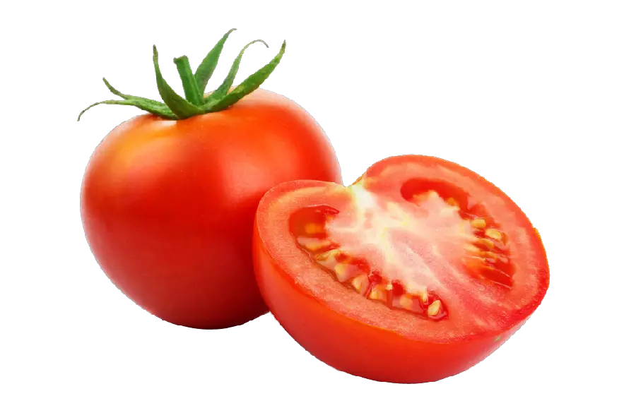 تصویر png و دوربریده شده گوجه فرنگی نصف شده با کیفیت بالا
