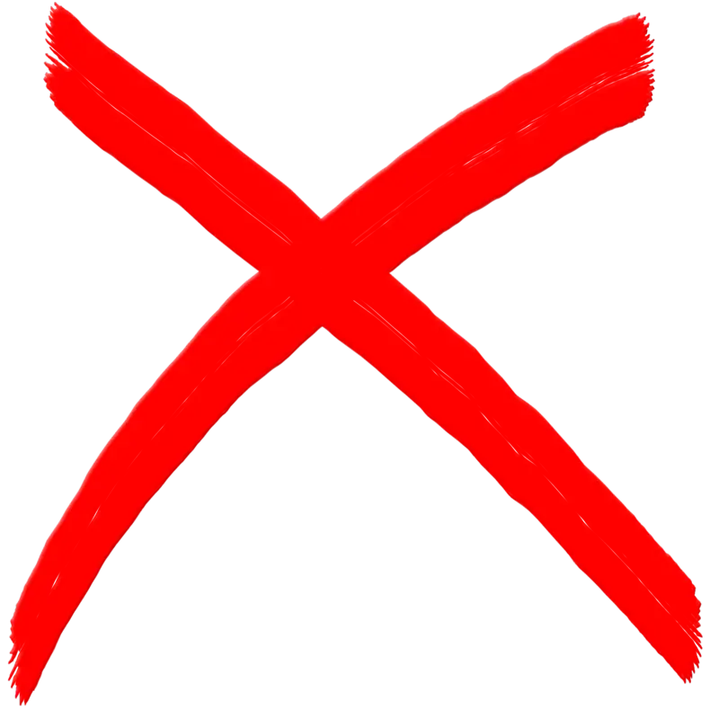 علامت ضربدر قرمز بدون عکس زمینه و آماده استفاده