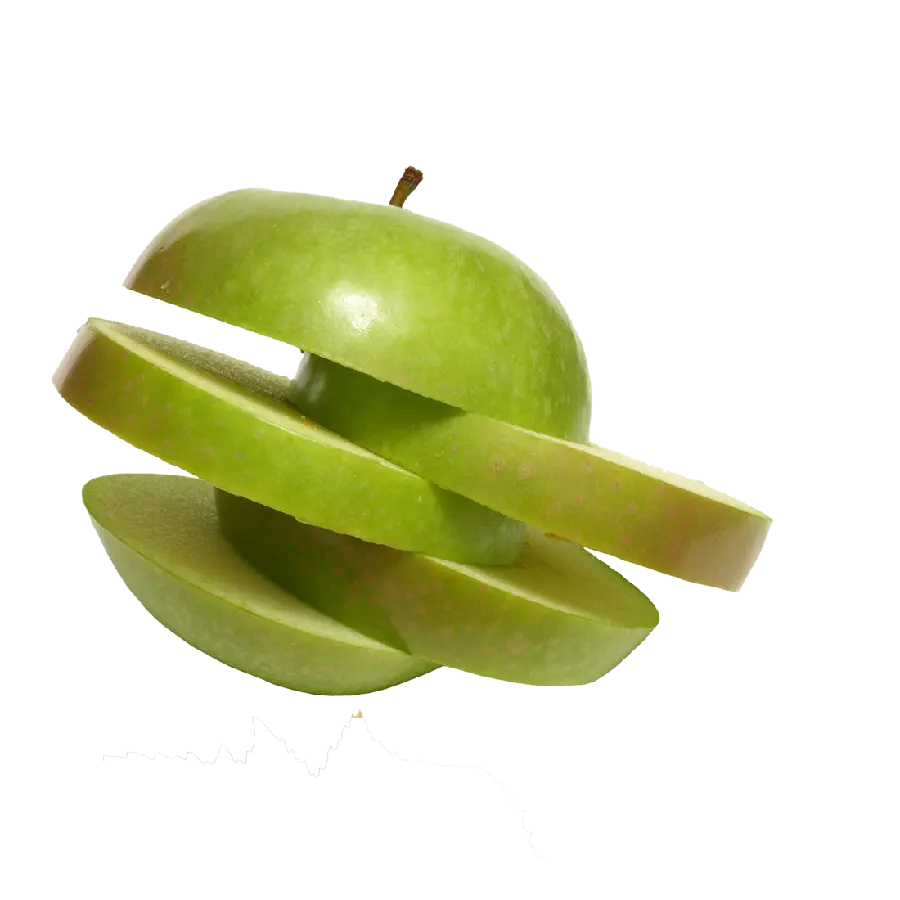عکس دوربری شده سیب سبز لایه لایه برای photoshop