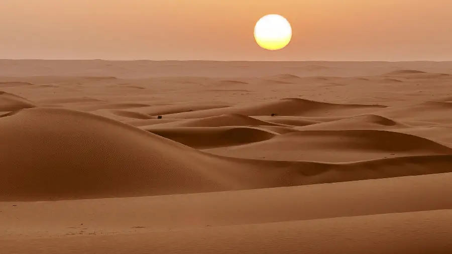 والپیپر منحصر به فرد و خاص از کویر و غروب آفتاب دیدنی 