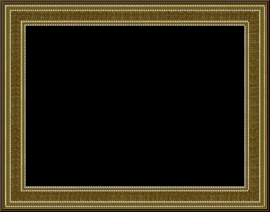 فایل قاب عکس دوربری شده طلایی با تزئین مروارید با فرمت رایگان png