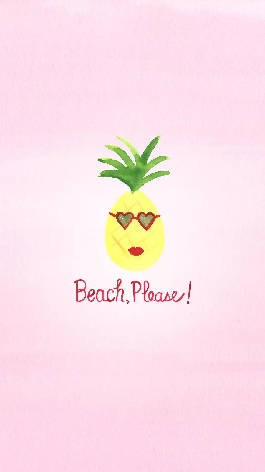 عکس نوشته ساحل لطفا Beach please با طرح آناناس بامزه