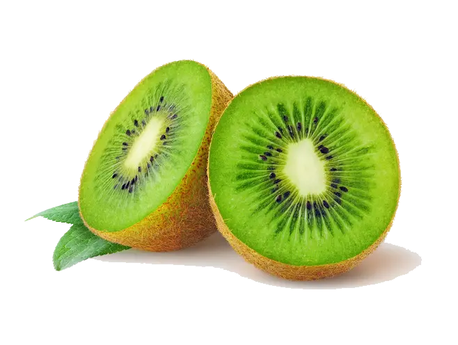 png تصویر میوه کیوی Kiwi آبدار و ترش به رنگ سبز روشن