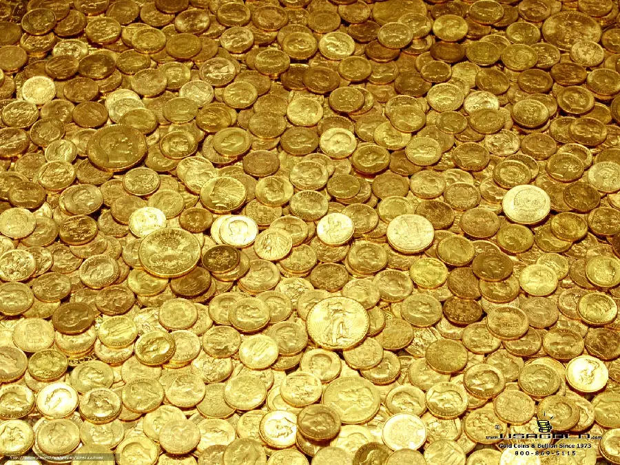 عکس زیبا از سکه های طلای دلار مخصوص کاور پاورپوینت 