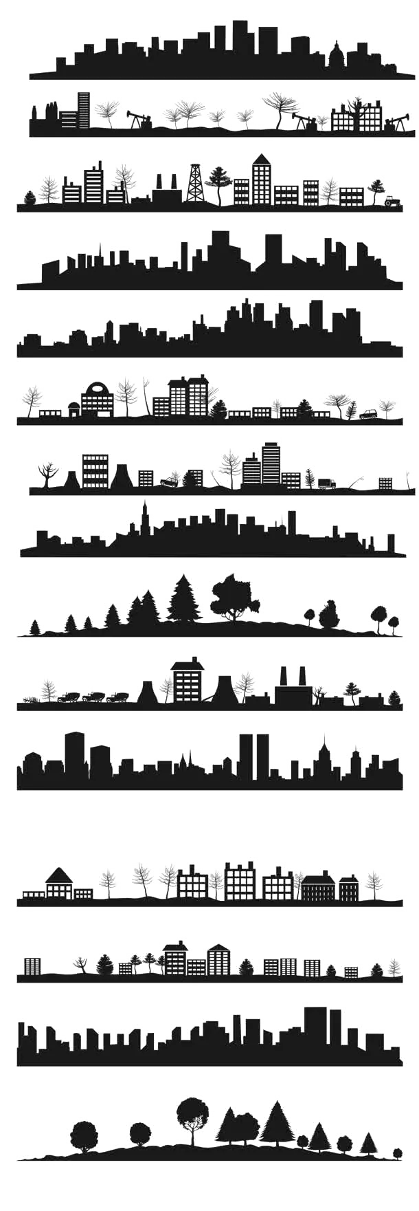 تصویر طرح های مختلف گرافیکی شهر های بزرگ و کوچک با فرمت PNG 