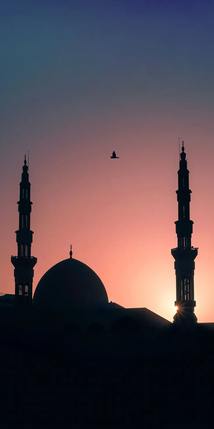 عکس منحصر به فرد و دیدنی از مسجد زیبا با غروب دیدنی 