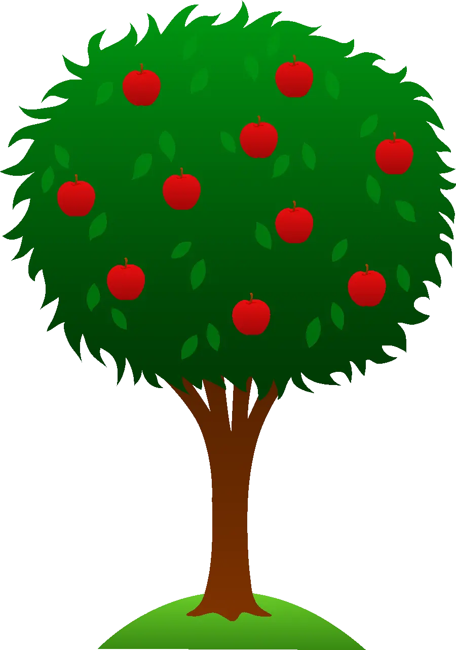 عکس کارتونی درخت قشنگ سیب قرمز بدون زمینه 1402
