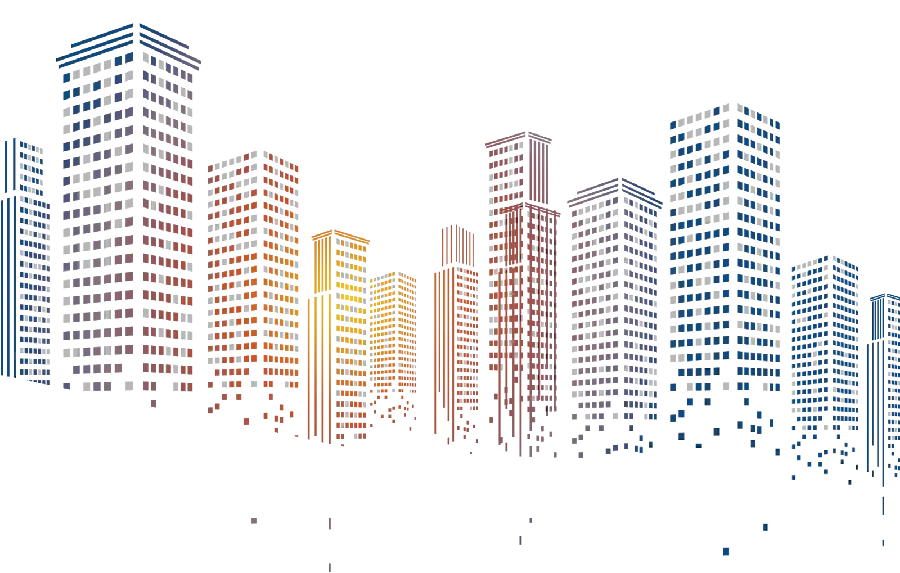 زیبا ترین طرح گرافیکی رنگی شهر بزرگ با فرمت پی ان جی PNG 
