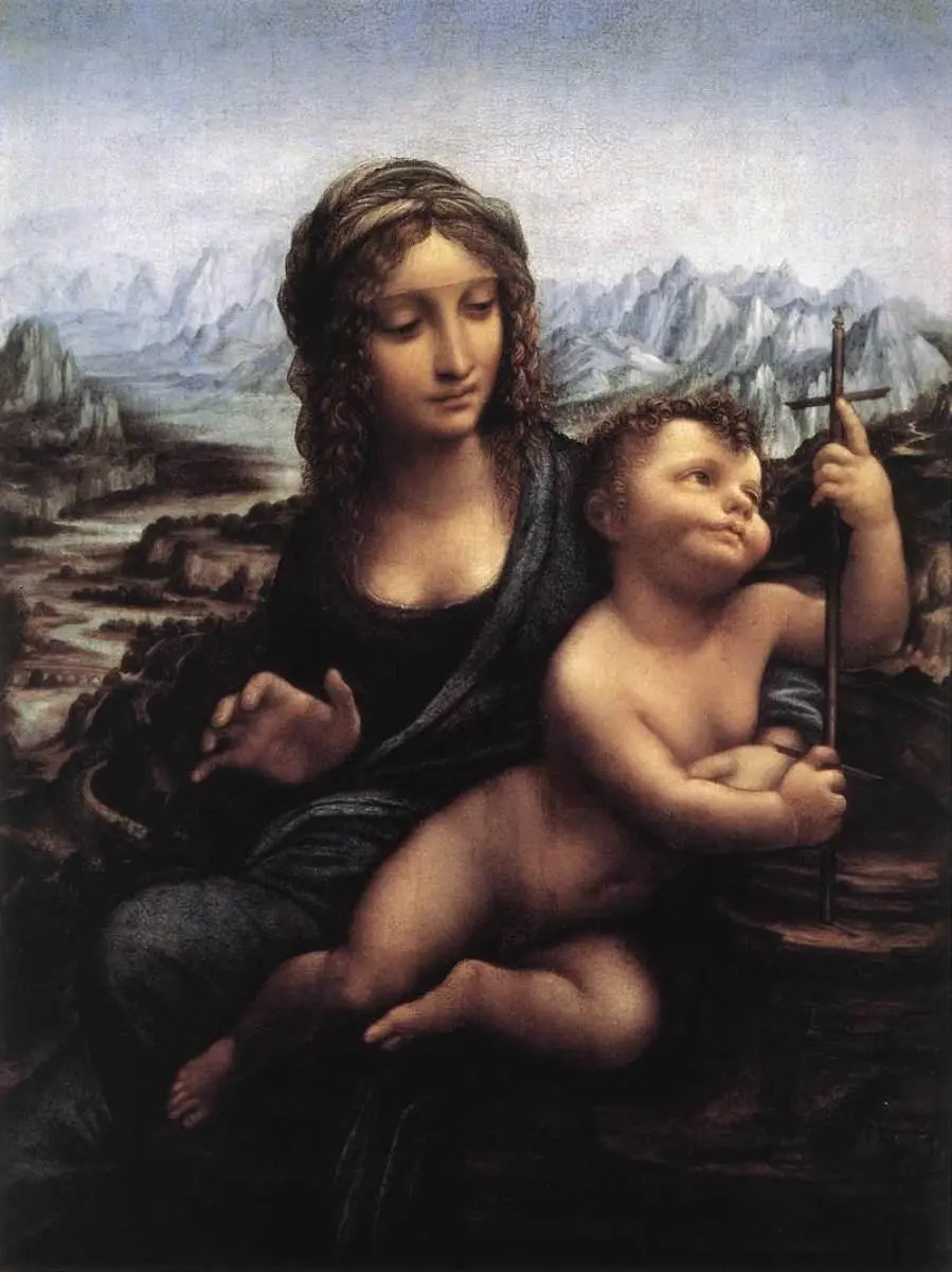 دانلود رایگان و با کیفیت نقاشی باکره و کودک هنر لئوناردو داوینچی