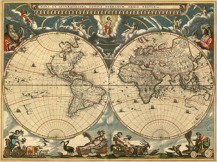 تصویر گرافیکی تاریخی کره زمین هنر لئوناردو داوینچی