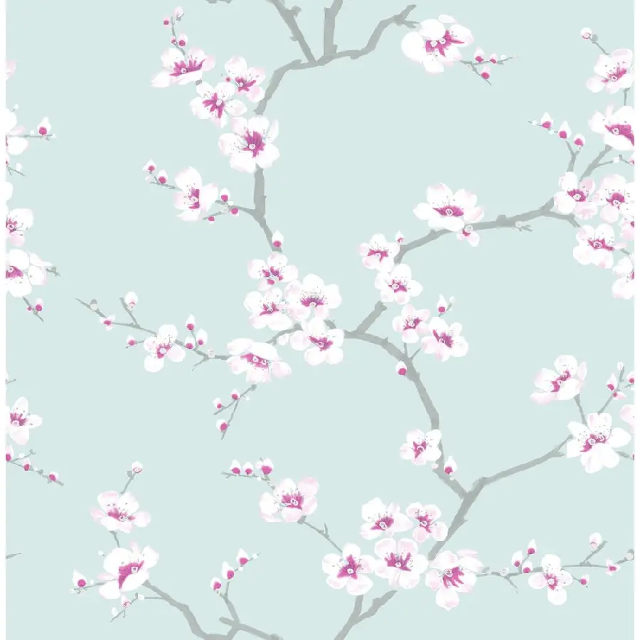 عکس پروفایل نقاشی شده از شکوفه های ناز سیب با بک سبزآبی