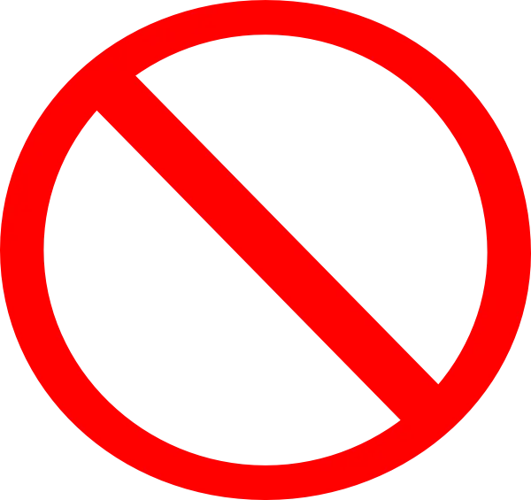 تصویر دوربری نشان ممنوع با طرح خط و دایره قرمز