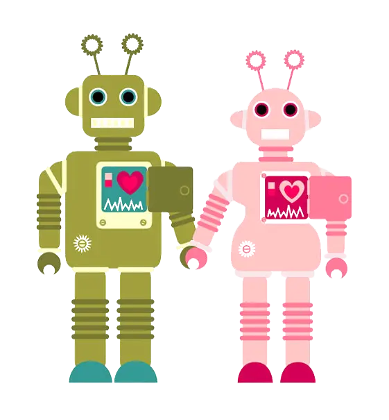 جذاب ترین عکس Png فانتزی زوجی ربات های عاشق برای فتوشاپ