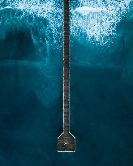 شگفت انگیزترین والپیپر اسکله چوبی روی دریا از نمای بالا