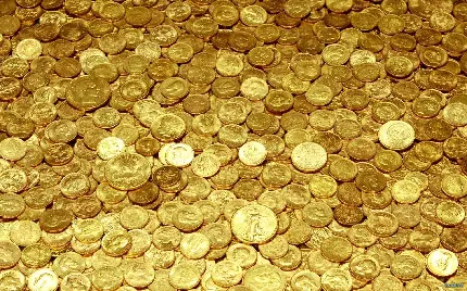 چاپ پوستر تصویر انبوهی از سکه طلا برای دانلود پس زمینه گوشی و تبلت 