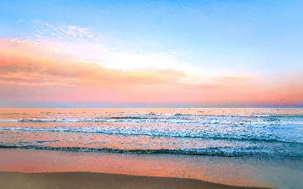 زیباترین تصویر زمینه غروب دریا با آسمان نارنجی آرامش دهنده