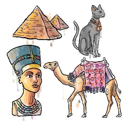 دانلود رایگان تصاویر گربه شتر و اهرام مصر با فرمت PNG پی ان جی 
