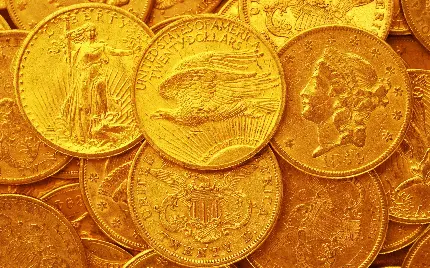 دانلود تصویر استوک فول اچ دی سکه طلا آمریکایی دلاری 