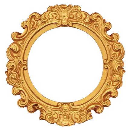 دانلود قاب عکس دایره شیک به رنگ طلایی برای استفاده در photoshop