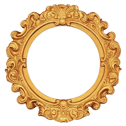 چاپ پوستر دانلود قاب عکس دایره شیک به رنگ طلایی برای استفاده در photoshop