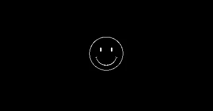 تصویر زمینه سیاه سفید ساده با ایموجی لبخند برای کامپیوتر