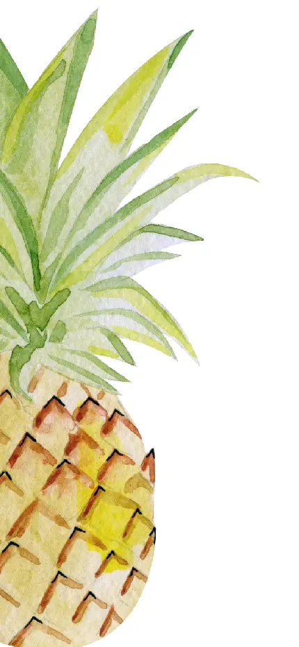 بک گراند آبرنگی ساده طرح آناناس در پس زمینه سفید روشن