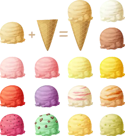 طراحی گرافیکی انواع بستنی های اسکوپی دور بری شده رایگان 