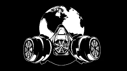 عکس پروفایل سیاه و سفید ماسک روی کره زمین با کیفیت HD