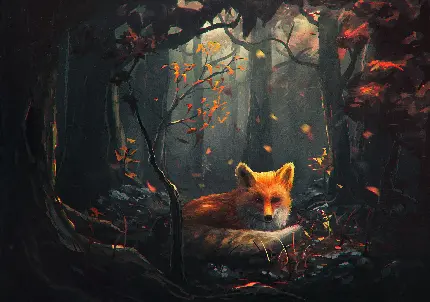 تصویر یک روباه قرمز زیبا که به دوربین نگاه میکند با کیفیت بالا