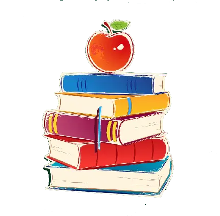 نقاشی شاهکار سیب و کتاب به صورت دوربری شده رایگان