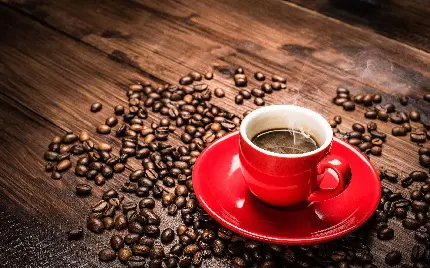 عکس پروفایل فنجان قهوه ترک گرم قرمز برای شبکه های اجتماعی