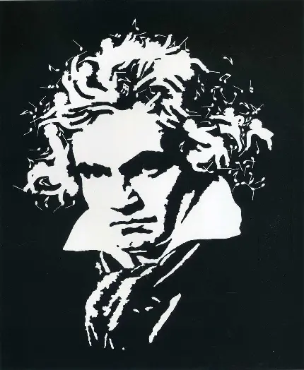 عکس گرافیکی و سیاه سفید موسیقی دان بزرگ موتسارت