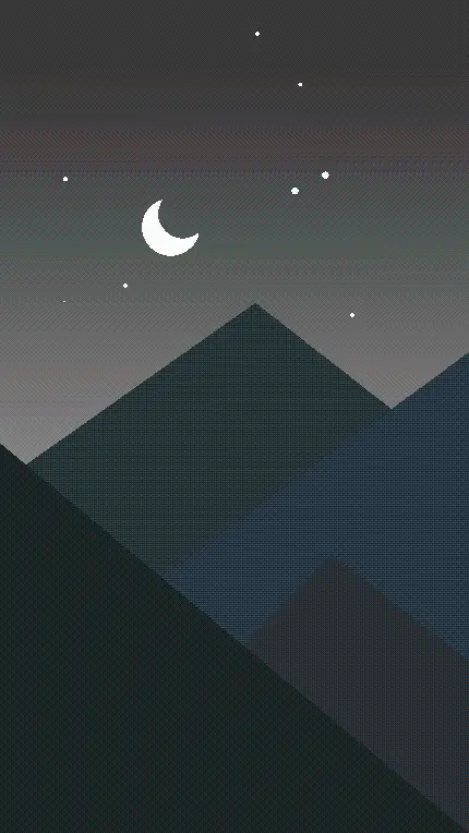 والپیپر موبایل با کیفیت طرح مینیمال کوهستان در شب پرستاره