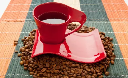 دانلود عکس خفن فنجان قهوه ترک با طراحی خاص و رنگ قرمز