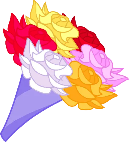 عکس یک دسته گل رنگارنگ کارتونی برای فتوشاپ با فرمت PNG