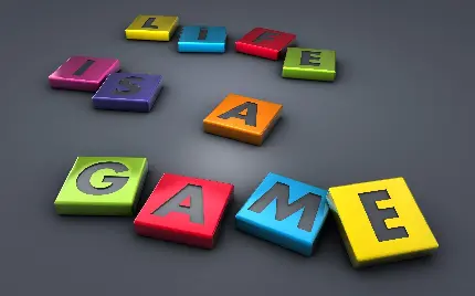 پس زمینه سه بعدی و هنری مصور حروف life is a game مخصوص تولید محتوا سایت