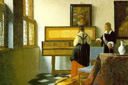 تصویر فول اچ دی تابلو کلاس نقاشی اثر یوهانس فرمیر نقاش مشهور هلندی 
