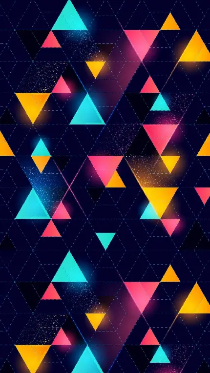 والپیپر زیبای مثلث های رنگارنگ با سایه درخشان ویژه آیفون