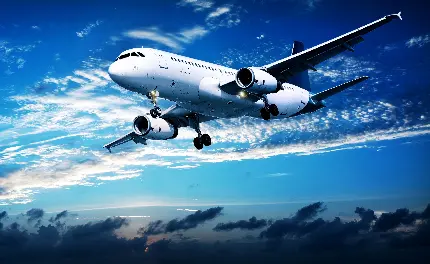 تصویر زمینه پرابهت هواپیمای مسافربری از نزدیک برای ویندوز