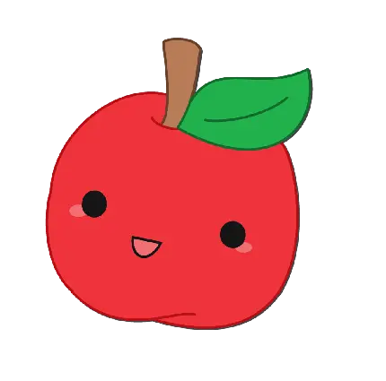 شکلک سیب قرمز زیبا با چشم و دهن برای آموزش بچه ها